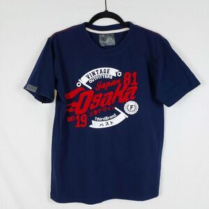 Japanese Osaka Sports T-Shirt Mens L Blue Short Sleeve